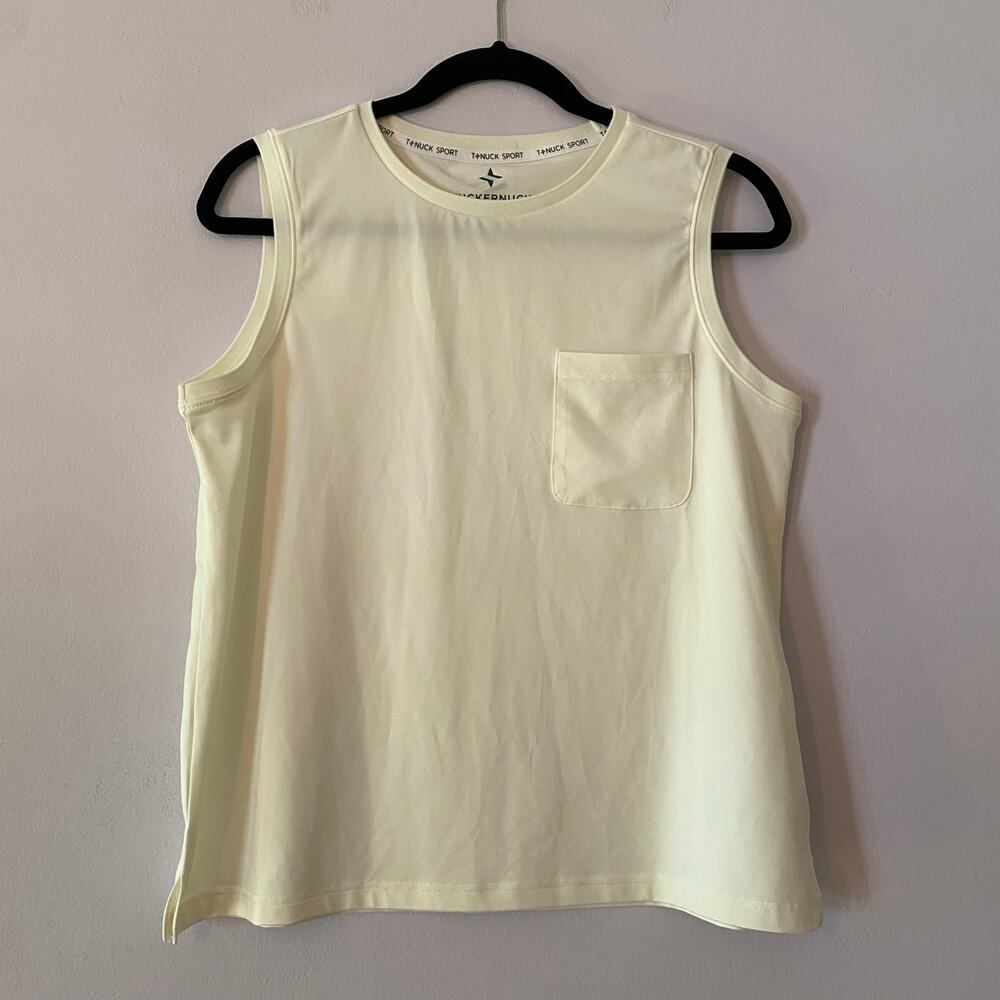 Tuckernuck Sport White Sleeveless Tank Top Active Athleisure Women's size Medium